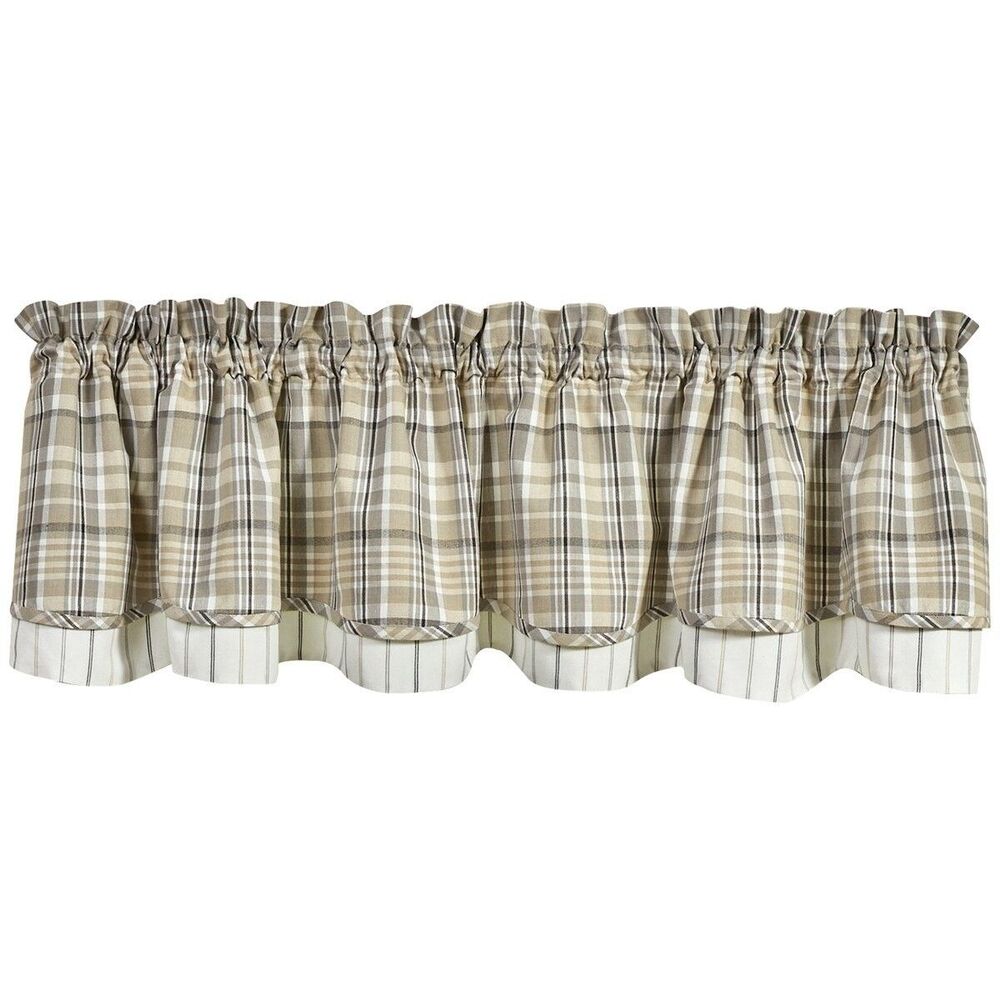 Park Designs Murray Lined Layered Valance Curtain 72 in x 16 in - One Valance